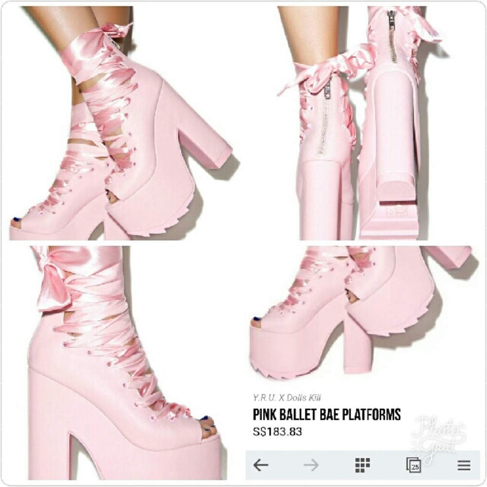 Dollskill X YRU Ballet Bae Platform Shoes in Pink